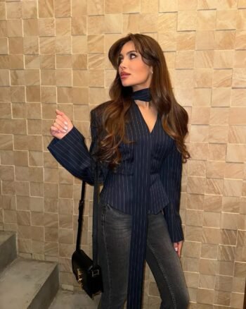 Elegant Lace-Up V-Neck Women's Coat