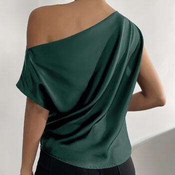 Women's Off-Shoulder Asymmetrical Pleated Top