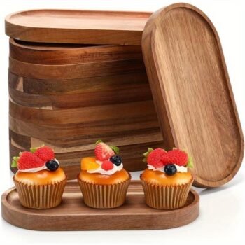 2-Piece Japanese Wooden Serving Tray Set