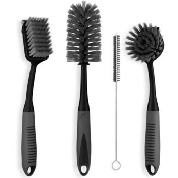 Multi-Purpose Dish Brush Set – 4 Pack, Black