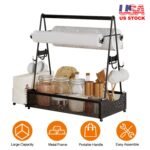 Metal Grill Utensil Caddy with Paper Towel Holder
