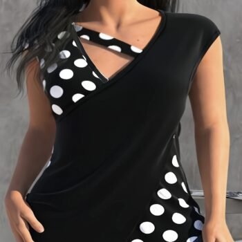 Women's Sleeveless Collared Top – Unique Design